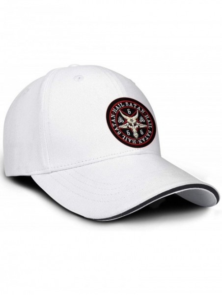 Baseball Caps Unisex Hail Satan Goat 666 red Logo Flat Baseball Cap Fitted Style Hats - Hail Satan Goat-c - CV18SZMXYM4 $17.91