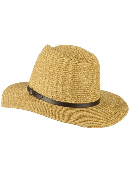 Fedoras Mixed Paper Panama Fedora - Brown - CO11WYQ90JH $21.30