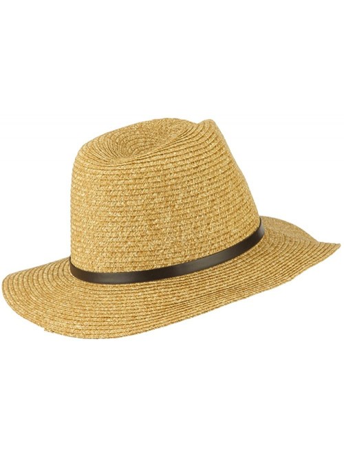 Fedoras Mixed Paper Panama Fedora - Brown - CO11WYQ90JH $21.30