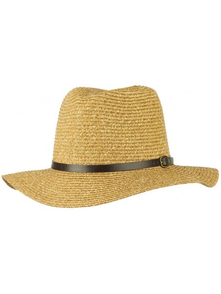 Fedoras Mixed Paper Panama Fedora - Brown - CO11WYQ90JH $21.30