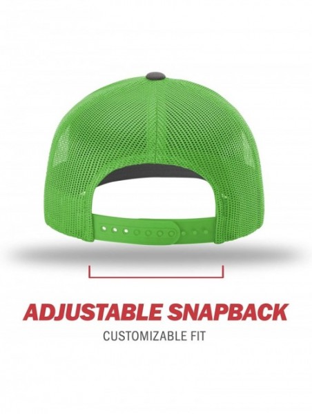 Baseball Caps Richardson Unisex 112 Trucker Adjustable Snapback Baseball Cap- Split Charcoal/Neon Green- One Size Fits Most -...