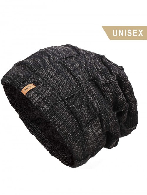 Skullies & Beanies Beanie Hat Winter Warm Knit Hats Cold Weather Skull Cap for Men Women - Skull Black - C7192ZZR4W2 $19.15