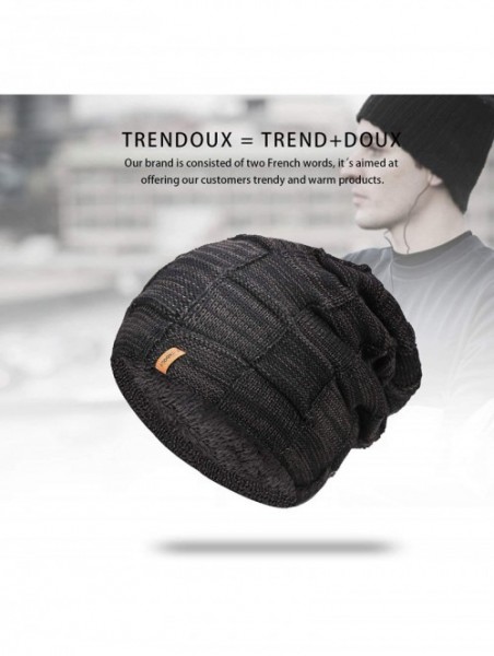 Skullies & Beanies Beanie Hat Winter Warm Knit Hats Cold Weather Skull Cap for Men Women - Skull Black - C7192ZZR4W2 $19.15