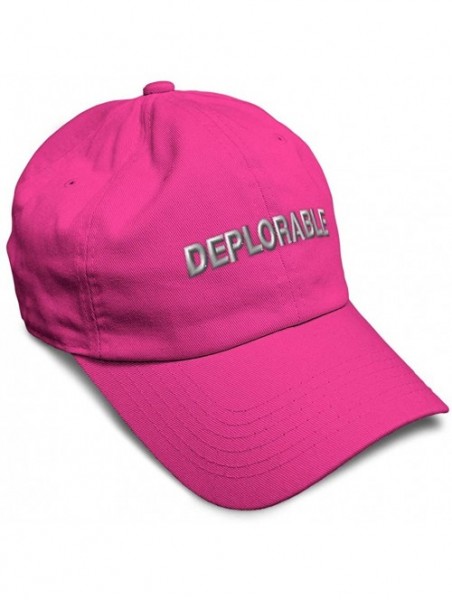 Baseball Caps Custom Soft Baseball Cap Destruction Word Deplorable A Embroidery Twill Cotton - Hot Pink - CP195Q449WL $15.91