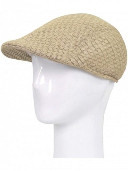 Newsboy Caps Premium Summer Mesh Golf Ivy Driver Cabby Newsboy Cap Hat - Beige - CQ1216NJD9Z $9.34