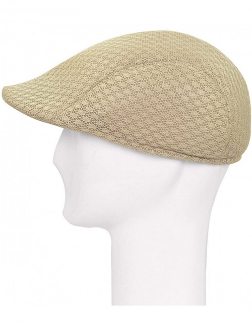 Newsboy Caps Premium Summer Mesh Golf Ivy Driver Cabby Newsboy Cap Hat - Beige - CQ1216NJD9Z $9.34