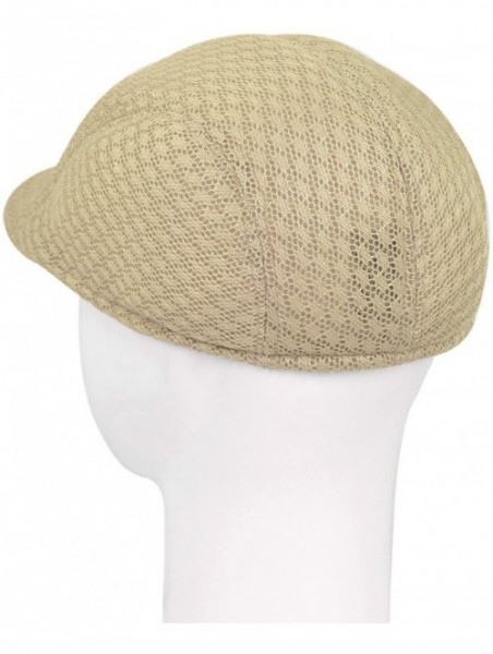 Newsboy Caps Premium Summer Mesh Golf Ivy Driver Cabby Newsboy Cap Hat - Beige - CQ1216NJD9Z $9.34