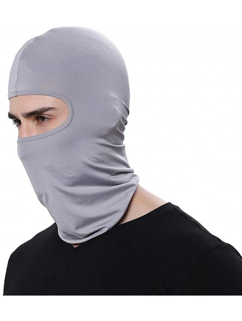 Balaclavas Multi-Purpose Balaclava Wind Cap Motorcycle Ski Scarf Full Face - Light Grey - CN11R4RBH29 $10.68