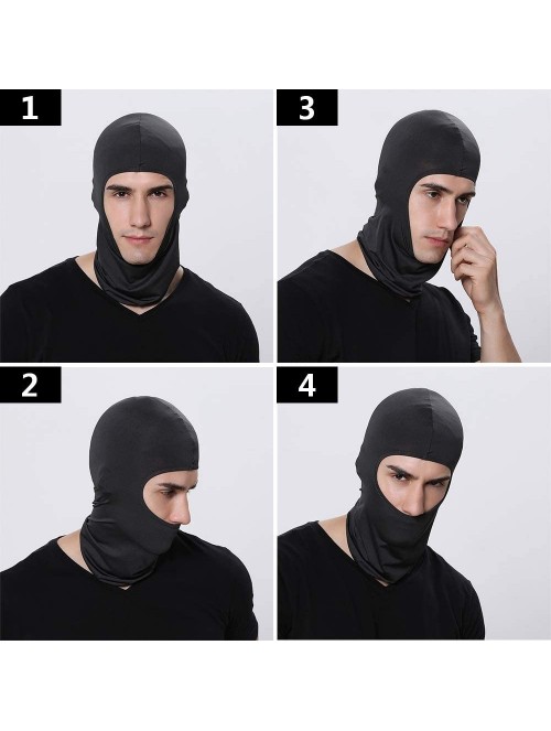 Balaclavas Multi-Purpose Balaclava Wind Cap Motorcycle Ski Scarf Full Face - Light Grey - CN11R4RBH29 $10.68