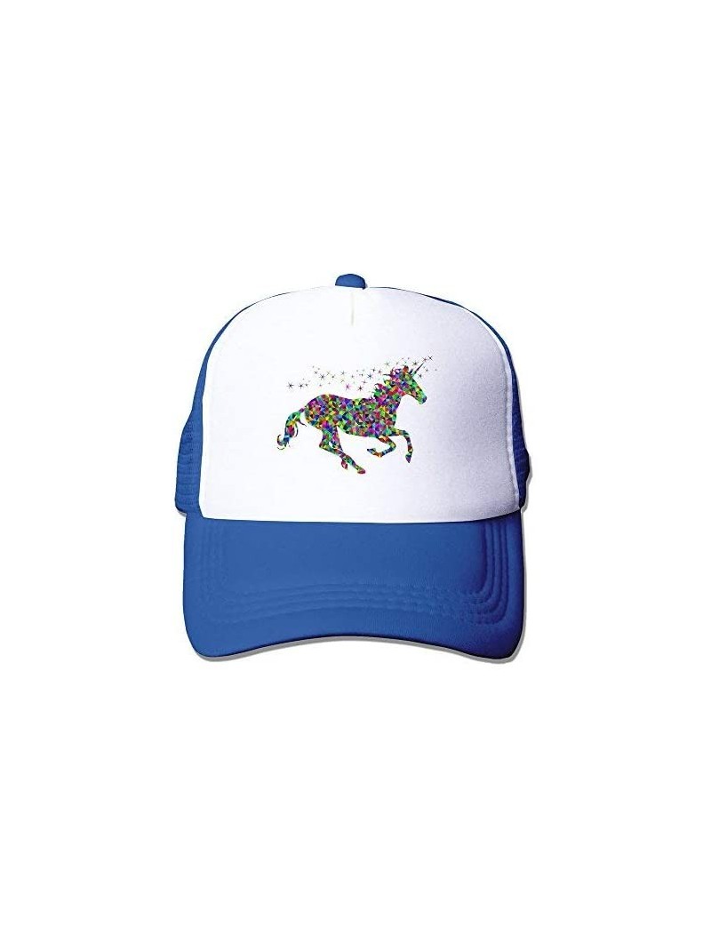 Baseball Caps MZONE Unisex Snapback Cap Hats Rainbow Unicorn Baseball Cap Hat Black - Royalblue - CK12EN410J5 $11.86