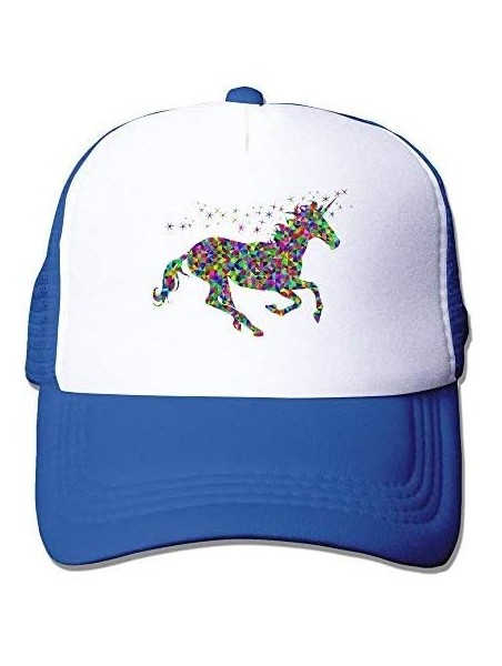 Baseball Caps MZONE Unisex Snapback Cap Hats Rainbow Unicorn Baseball Cap Hat Black - Royalblue - CK12EN410J5 $11.86