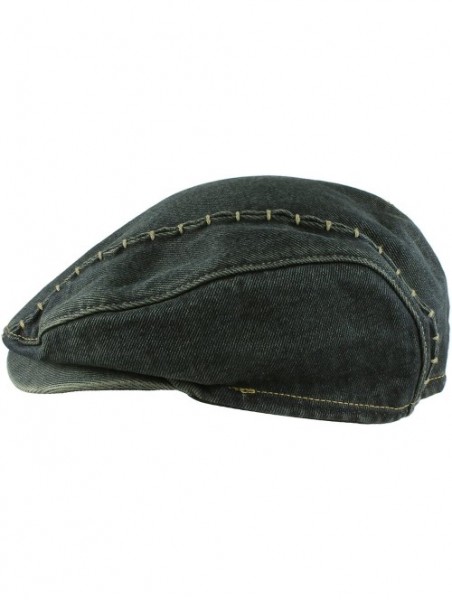 Newsboy Caps Denim Newsboy Flat Cap Gatsby Ivy Irish Cabbie Driver Hunting Hat - Jean - CZ11LLY6PFF $16.58