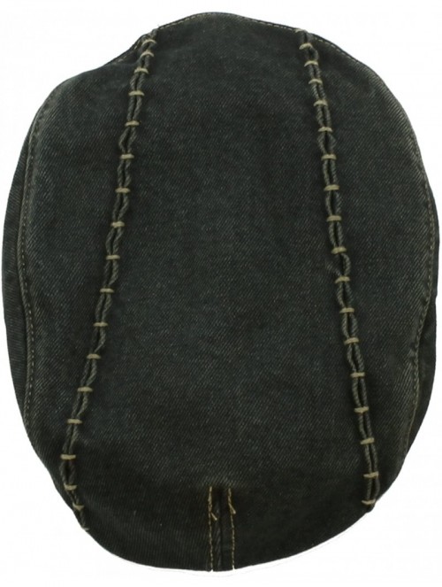 Newsboy Caps Denim Newsboy Flat Cap Gatsby Ivy Irish Cabbie Driver Hunting Hat - Jean - CZ11LLY6PFF $16.58