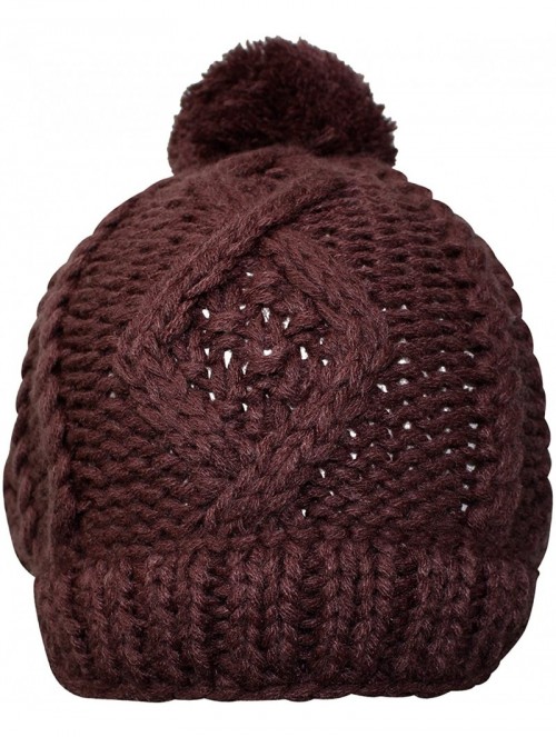 Newsboy Caps Stretchy Knit Newsboy Cap with Pom Pom - Brown - CC117B57YVH $15.63