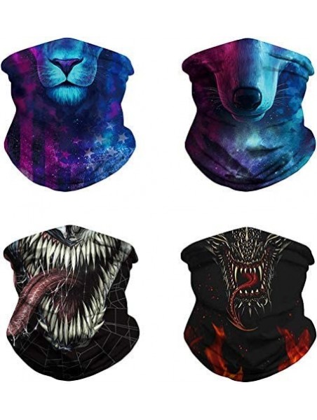 Balaclavas Cycling Protection Bandana Balaclava Headwear - Animal*4pcs - CC199KZAKXR $31.73