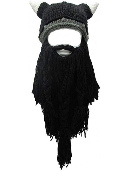 Skullies & Beanies Wig Beard Hats Handmade Knit Warm Winter Caps Ski Funny Mask Beanie for Men Women - Cnj-black - CB189KUXD8...