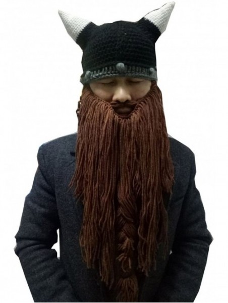 Skullies & Beanies Wig Beard Hats Handmade Knit Warm Winter Caps Ski Funny Mask Beanie for Men Women - Cnj-black - CB189KUXD8...