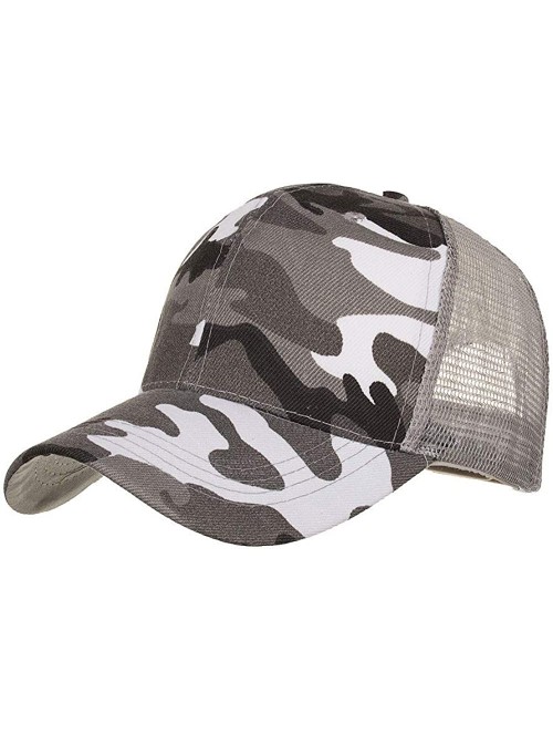 Baseball Caps Camouflage Summer Cap Mesh Hats for Men Women Casual Hats Hip Hop Baseball Caps - Gray - CW18REXDO7A $14.36