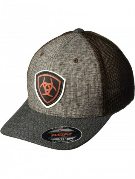 Baseball Caps Men's Earth Center Shield Mesh Flex Cap - Brown - CO18D8YHHG7 $42.76