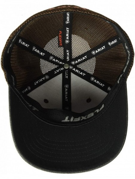 Baseball Caps Men's Earth Center Shield Mesh Flex Cap - Brown - CO18D8YHHG7 $42.76