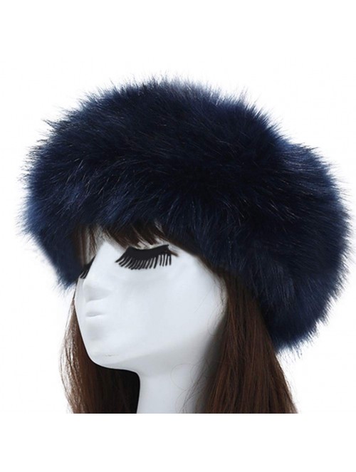 Cold Weather Headbands Women's Faux Fur Headband Winter Earwarmer Earmuff with Stretch-Navy Blue - Navy Blue - C618L69RO02 $1...