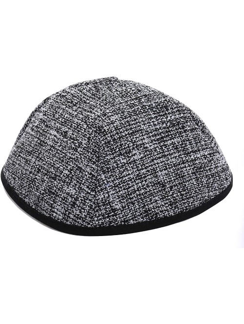 Fedoras Woven Burlap Kippah - Black &White Tweed - CD18T6HZRNW $22.76