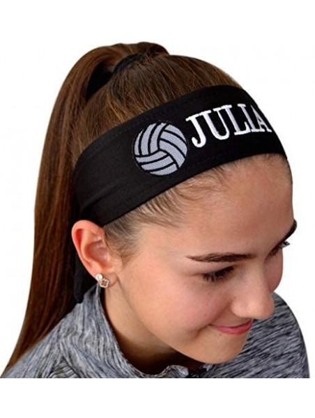 Headbands Volleyball TIE Back Moisture Wicking Headband Personalized with The Embroidered Name of Your Choice - C212ODUYH43 $...