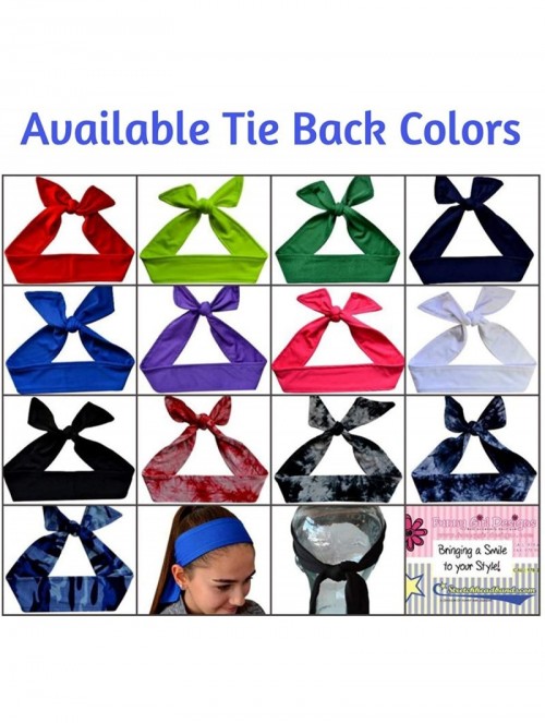 Headbands Volleyball TIE Back Moisture Wicking Headband Personalized with The Embroidered Name of Your Choice - C212ODUYH43 $...