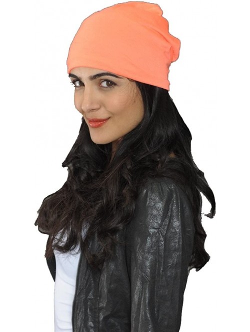 Skullies & Beanies Neon Color Slouchy Summer Beanie Hat - Orange - CL185QGXT06 $25.17