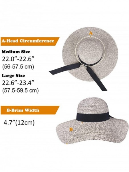 Sun Hats Womens Sun Straw Hat Wide Brim UPF 50 Summer Hat Foldable Roll up Floppy Beach Hats for Women - Mixed Khaki - CE180R...