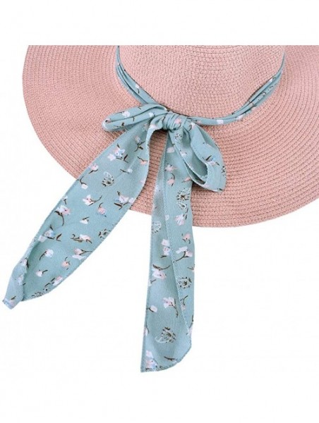 Sun Hats Chiffon Streamers Ladies Straw hat Summer Travel Sunscreen Sun hat Beach hat Folding hat - White - CP18SCDUHMO $13.17