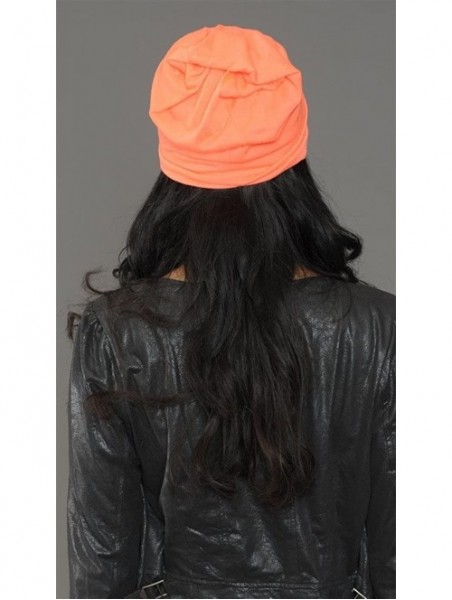 Skullies & Beanies Neon Color Slouchy Summer Beanie Hat - Orange - CL185QGXT06 $25.17