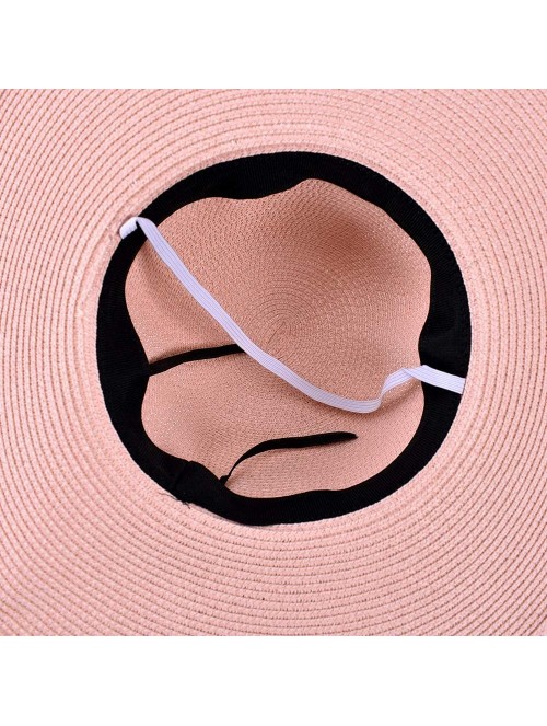 Sun Hats Chiffon Streamers Ladies Straw hat Summer Travel Sunscreen Sun hat Beach hat Folding hat - White - CP18SCDUHMO $13.17