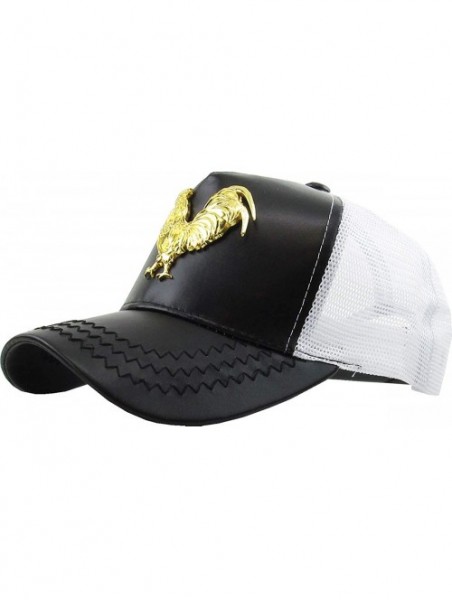 Baseball Caps Dominican Republic Gold Badge Wolf Rooster Tuna Trucker Cap Adjustable Snapback Hat - 2.(rooster) Black/White -...