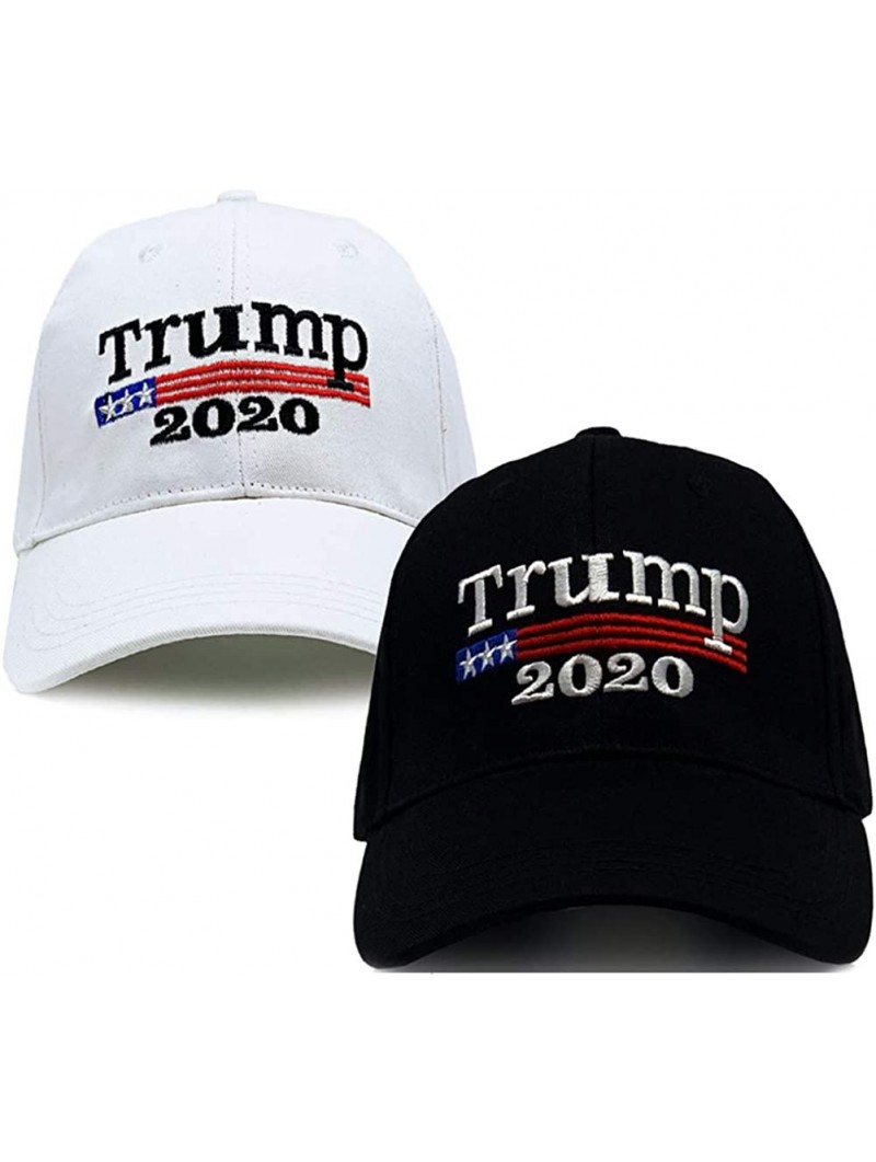 Skullies & Beanies Donald Trump 2020 Keep America Great Cap Adjustable Baseball Hat with USA Flag [2/3 Pack] - CZ18SHLNEA9 $1...