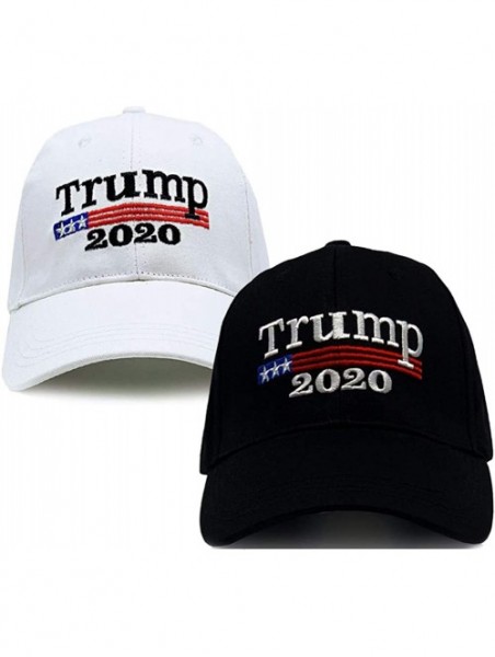 Skullies & Beanies Donald Trump 2020 Keep America Great Cap Adjustable Baseball Hat with USA Flag [2/3 Pack] - CZ18SHLNEA9 $1...