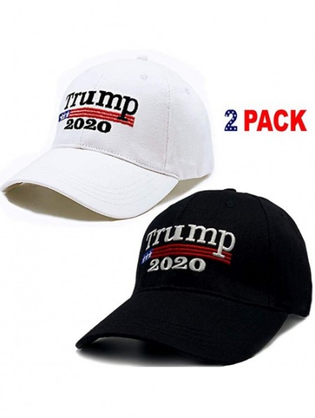 Skullies & Beanies Donald Trump 2020 Keep America Great Cap Adjustable Baseball Hat with USA Flag [2/3 Pack] - CZ18SHLNEA9 $1...