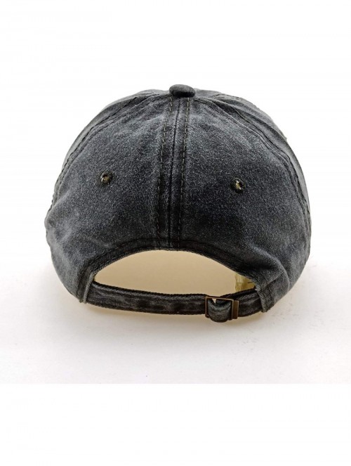 Baseball Caps Embroidered Baseball Cap Denim Hat for Men Women Adjustable Unisex Style Headwear - B-black - CT18ACDS0TW $15.51