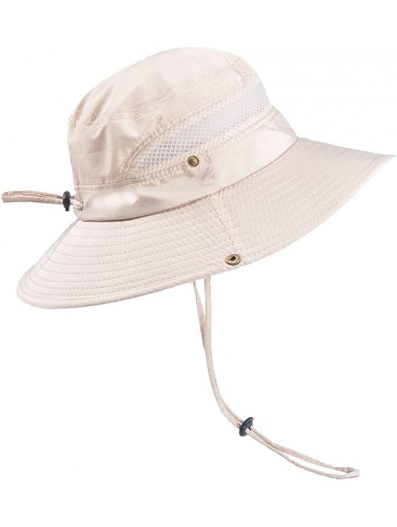 Visors Summer Outdoor Sun Hat Protection Bucket Mesh Boonie Hat Solid Fishing Cap Summer Best 2019 New - Beige - CA18R3NNZL5 ...