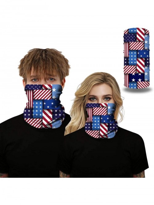 Balaclavas Seamless Bandanas Balaclava Face Mask Neck Gaiter Tie Dye Print for Men Women - Stars and Stripes - C5197W9S0LH $1...