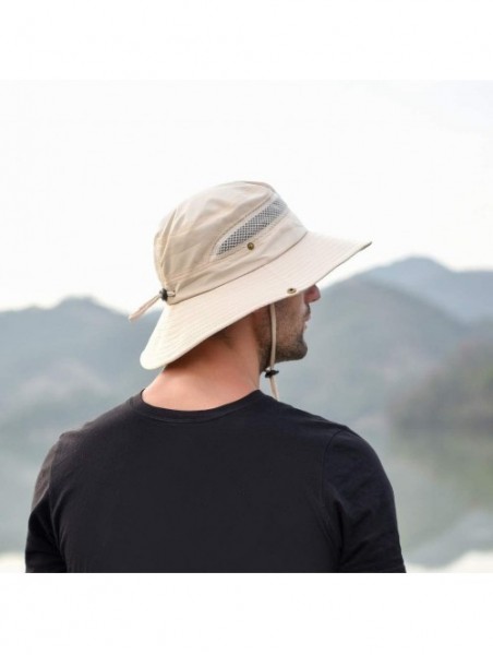 Visors Summer Outdoor Sun Hat Protection Bucket Mesh Boonie Hat Solid Fishing Cap Summer Best 2019 New - Beige - CA18R3NNZL5 ...