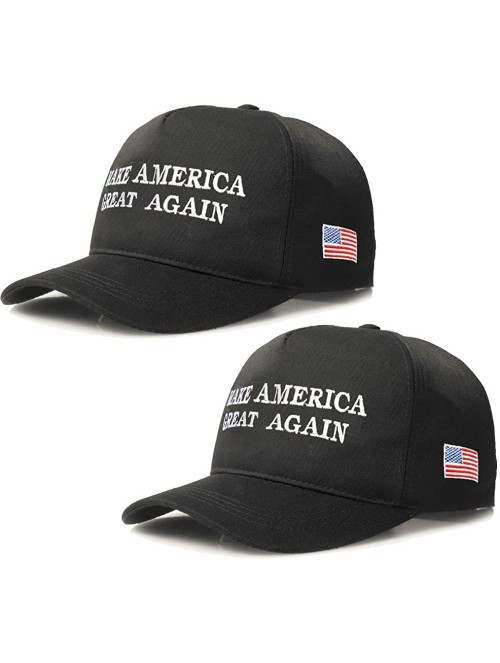 Baseball Caps 2 Packs Make America Great Again Hat Donald Trump Slogan MAGA with USA Flag Cap Adjustable Baseball Hat - CQ18R...