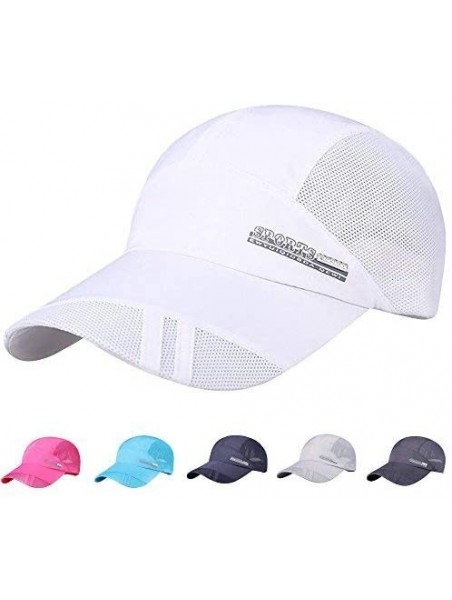 Baseball Caps Fashion Adult Mesh Hat Quick-Dry Collapsible Sun Hat Outdoor Sunscreen Baseball Cap - Hot Pink - C418HU6XQYX $9.89