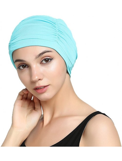 Skullies & Beanies Bamboo Fashion Chemo Cancer Beanie Hats for Woman Ladies Daily Use - Aqua - C5183G7OKXS $12.19