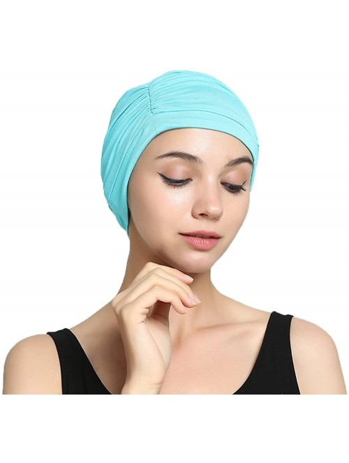 Skullies & Beanies Bamboo Fashion Chemo Cancer Beanie Hats for Woman Ladies Daily Use - Aqua - C5183G7OKXS $12.19