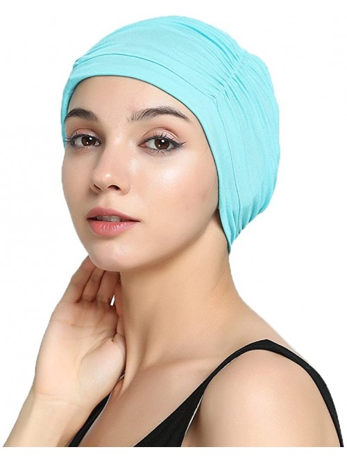 Skullies & Beanies Bamboo Fashion Chemo Cancer Beanie Hats for Woman Ladies Daily Use - Aqua - C5183G7OKXS $12.19