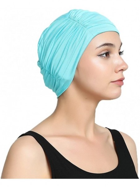 Skullies & Beanies Bamboo Fashion Chemo Cancer Beanie Hats for Woman Ladies Daily Use - Aqua - C5183G7OKXS $12.19