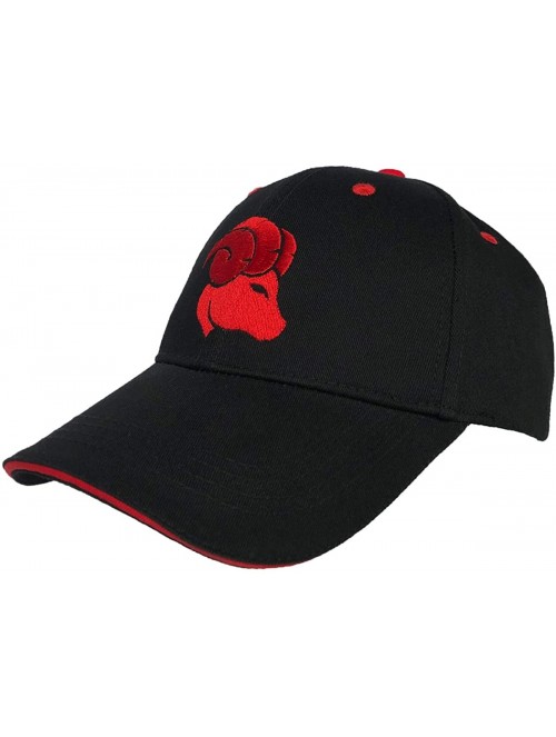 Baseball Caps 100% Cotton Baseball Cap Zodiac Embroidery One Size Fits All for Men and Women - Aries/Red - CM18ROHWN2E $16.96