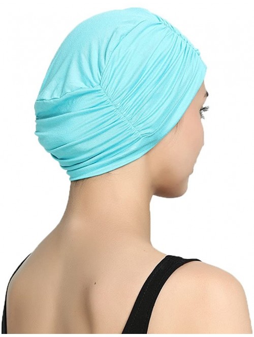 Skullies & Beanies Bamboo Fashion Chemo Cancer Beanie Hats for Woman Ladies Daily Use - Aqua - C5183G7OKXS $12.19