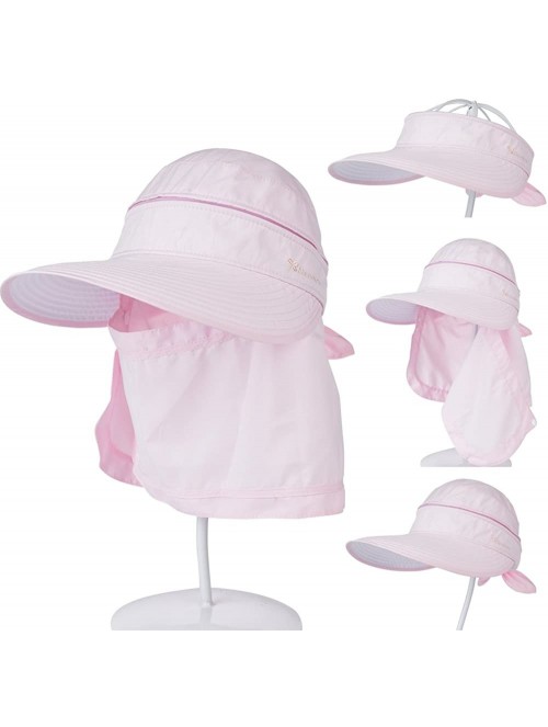 Sun Hats Women 3 in 1 Zip Off Wide Brim Folding Sun Hat UV Protection Neck Face Flap Cap Summer Outdoor Beach Visor Hats - CT...